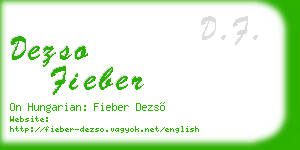 dezso fieber business card